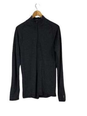 Smartwool Charcoal Merino 250 Pullover with Colorful Neck Tape
